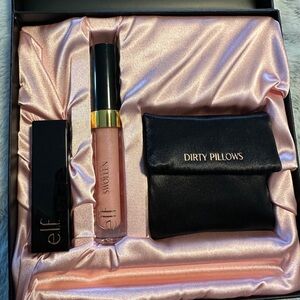 ELF x Jennifer Coolidge Dirty Pillows Lip Gloss, Lipstick, and Mirror